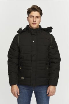 5651 Siyah Kolu Çıkabilen 2 in1 Yelek / Mont  Rüzgar Geçirmez Su iticili Mont