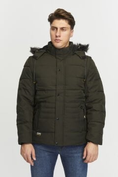 5651 Haki Kolu Çıkabilen 2 in1 Yelek / Mont Rüzgar Geçirmez Su iticili Mont