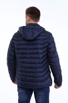 5639 Lacivert Rüzgar Geçirmez Su İticili Şişme Mont