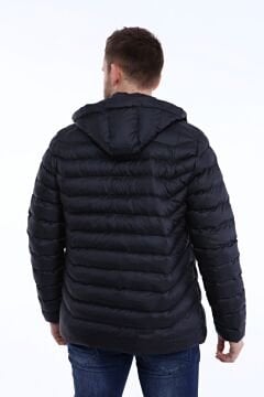 5639 Siyah Rüzgar Geçirmez Su İticili Şişme Mont