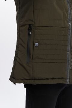 5618 Haki  Rüzgar Geçirmez Su İticili Parka Mont