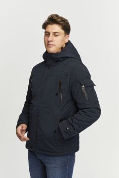 5657 Lacivert Su İticili Rüzgar Geçirmez Mont