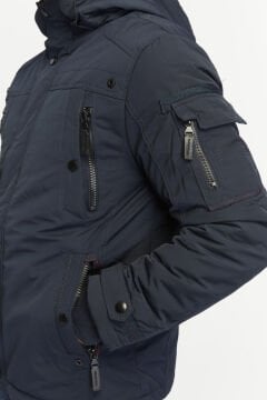 5657 Lacivert Su İticili Rüzgar Geçirmez Mont