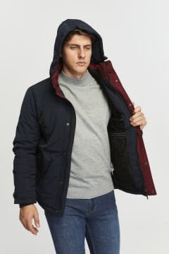 5657 Lacivert Su İticili Rüzgar Geçirmez Mont