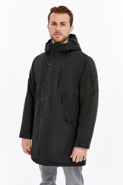 5612 Füme Su İticili Rüzgar Geçirmez Parka Mont