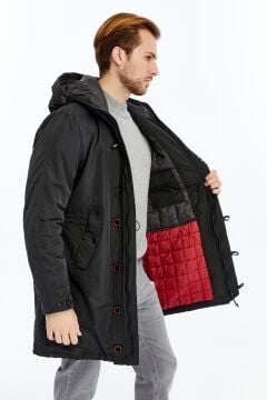 5612 Füme Su İticili Rüzgar Geçirmez Parka Mont