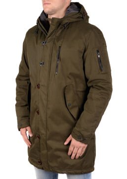 5612 Haki Su İticili Rüzgar Geçirmez Parka Mont