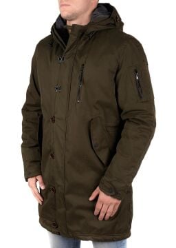 5612 Haki Su İticili Rüzgar Geçirmez Parka Mont