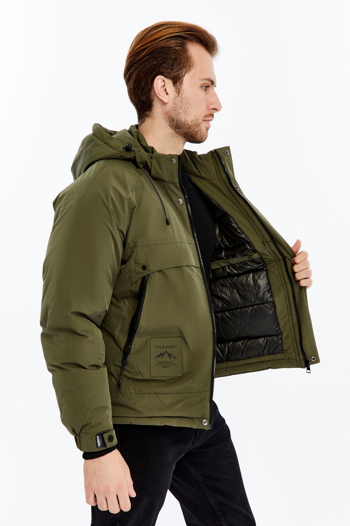 5614 Haki Su İticili Rüzgar Geçirmez Mont