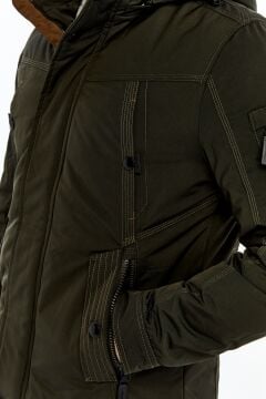 5618 Haki Su İticili Rüzgar Geçirmez Mont