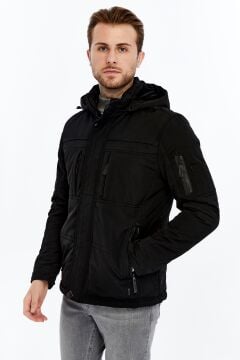 5617 Siyah Su İticili Rüzgar Geçirmez Mont