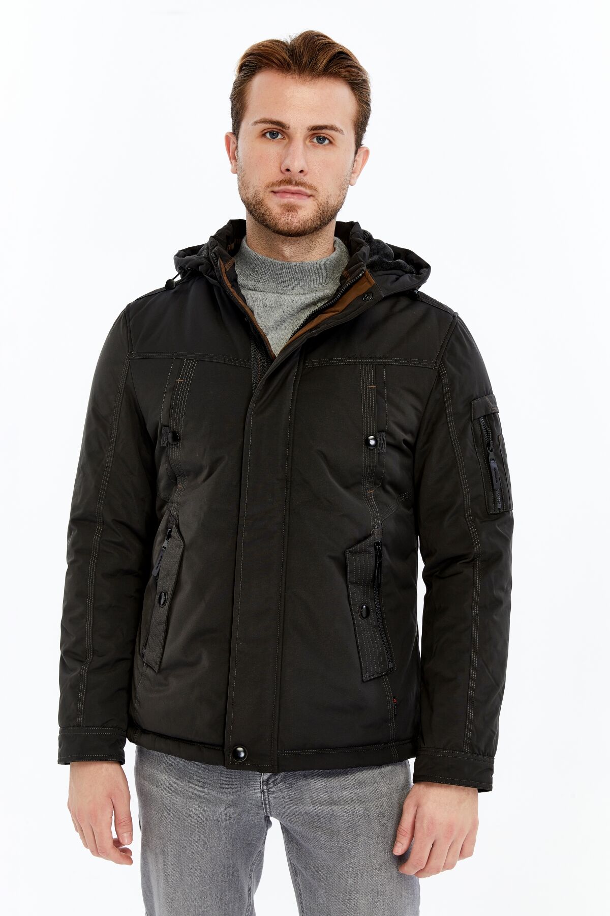 5618 Füme Su İticili Rüzgar Geçirmez Mont