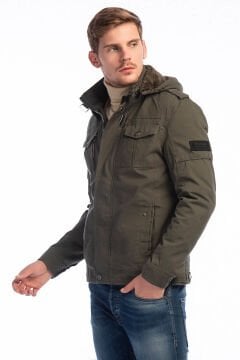 5611 Haki Su İticili Rüzgar Geçirmez  Mont