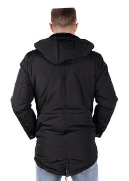 5614 Siyah Rüzgar Geçirmez Su İticili Parka Mont