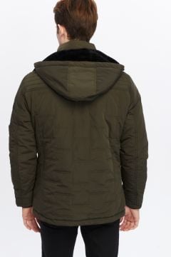 5618 Haki Rüzgar Geçirmez Su İticili Parka Mont