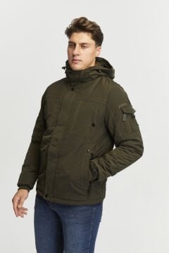 5656 Haki Su İticili Rüzgar Geçirmez Mont