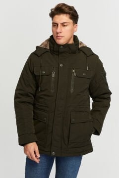 5653 Haki Su İticili Rüzgar Geçirmez Mont Kaban