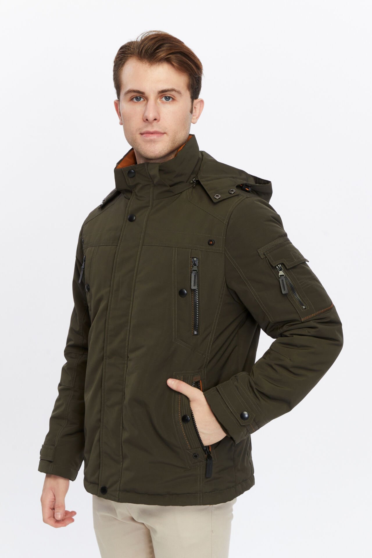 5657 Haki Su İticili Rüzgar Geçirmez Mont