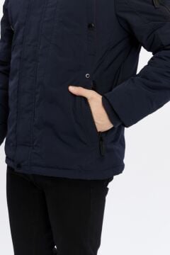 5656 Lacivert Su İticili Rüzgar Geçirmez Mont