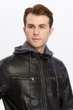 5658 Kahverengi Suni Deri Rüzgar Geçirmez Su İticili Mont