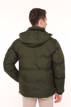 5615 Haki Kolu Çıkmalı Su İticili Rüzgar Geçirmez Mont