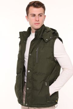 5615 Haki Kolu Çıkmalı Su İticili Rüzgar Geçirmez Mont